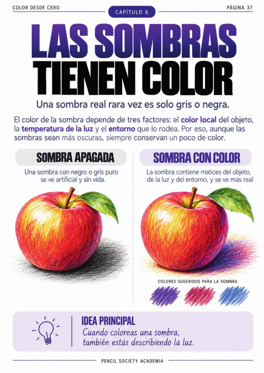 Página del libro — sombras con color