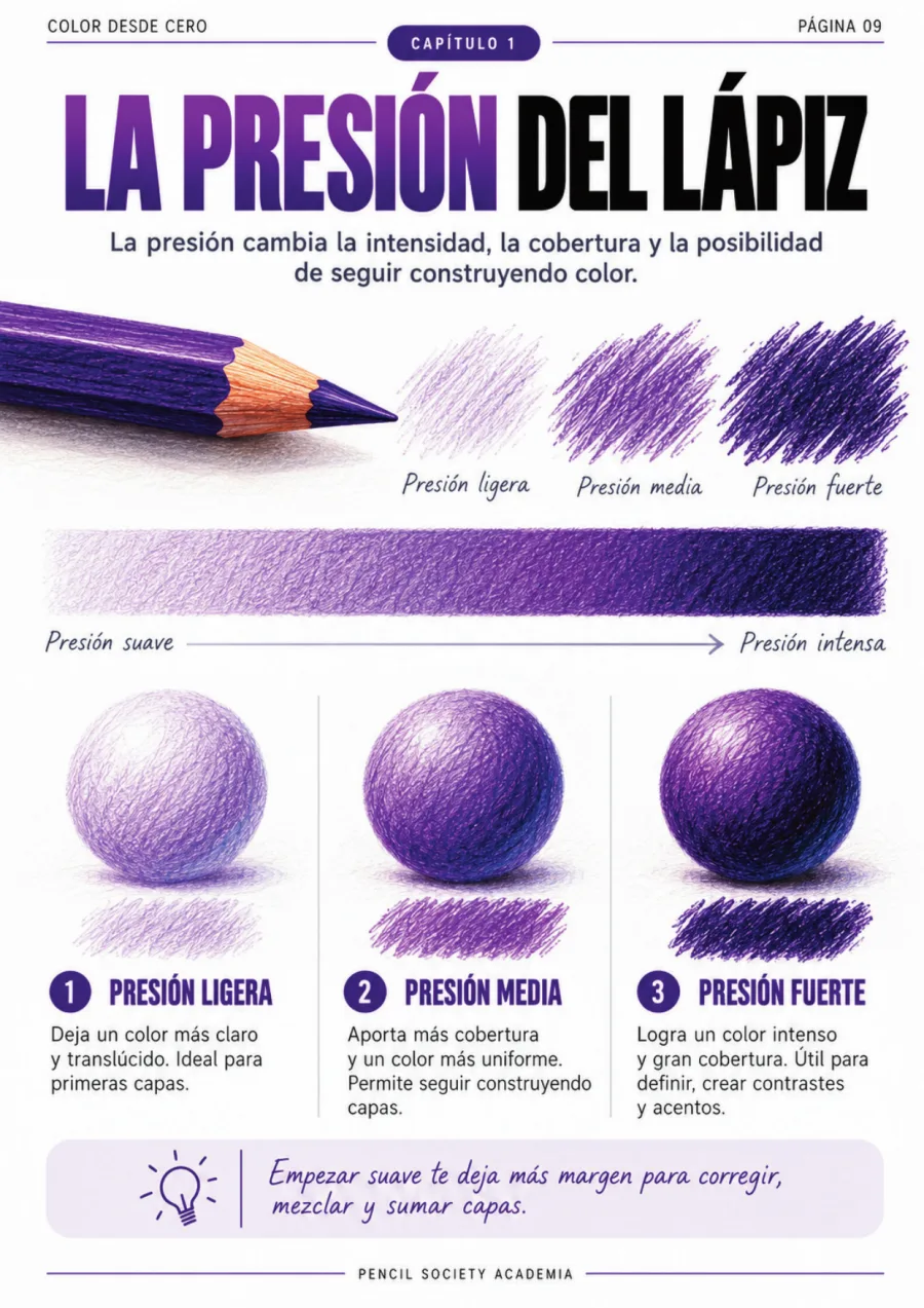 Página del libro — la presión del lápiz